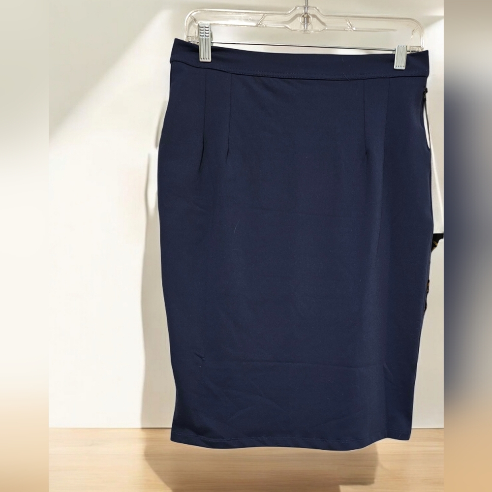 Luxxe Navy Blue Pencil Stretch Skirt NWT